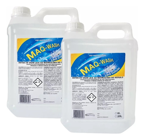 Kit 2 Maq-wash 5l - Detergente Para Máquina De Lavar Louças