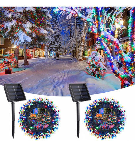 Luces Solares De Navidad, 2 Unidades De 200 Luces Led Solare