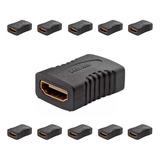 Set 10 Ficha Adaptador Cupla Extensora Hdmi Hembra Hembra