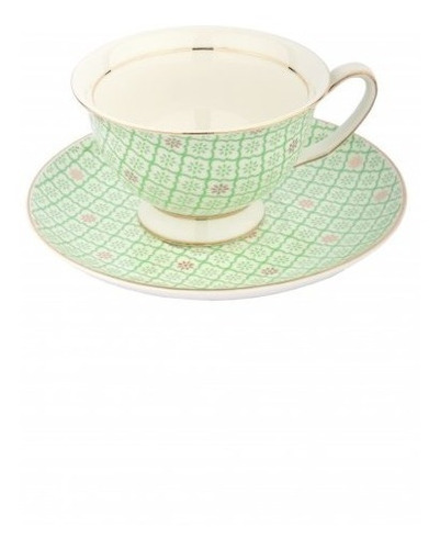 Juego De Te Taza Mas Plato Bristol Vert 200 Ml Porcelana V