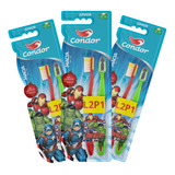 Kit 3 Escovas Dental Avengers Infantil L2p1 +4anos - Condor