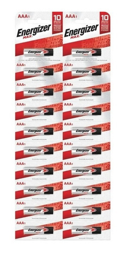 Set De Pilas Alcalinas Energizer Max Aaa X20 E92