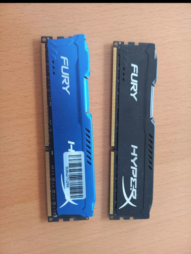 16 Memorias Ram Hyperx Fury Ddr3 Negro/azul 8gb Hx316c10f8