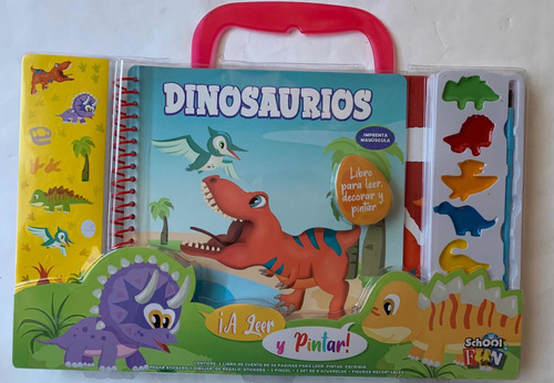 Libro Cuento Actividades Dinos Leer Pintar Acuarela Stickers