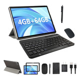 Tablet 10 Pulgadas Con Teclado Y Accesorios Memoria 4+64 Gb 