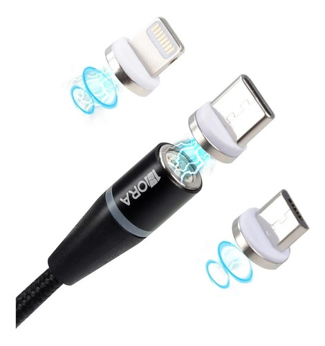Cable Magnetico 1hora 3 En 1 V8 Tipo C  Compatible iPhone