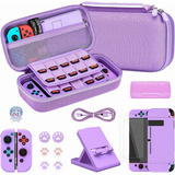 16 En 1 Kit De Accesorios Para Nintendo Switch Funda Morado