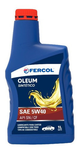 Aceite Fercol Oleum Sintetico 5w40 Multigrado 1lt