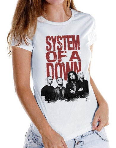 Camiseta System Of A Down Feminina Banda De Rock Moda Mulher