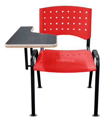 Silla Pupitre Universitaria Capacitacion Escolar Cursos X10 Color Rojo