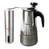 Set Cafetera + Molinillo De Cafe Hudson Acero Inoxidable Bz3