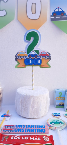 Cake Topper Autitos - Adorno De Torta