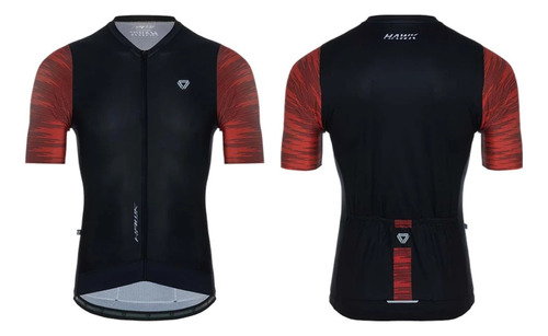 Jersey Ciclismo M/c Hombre Gw Hawk Negro Terracota