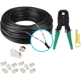 Caixa Cabo Rede Cat5 Cftv 200 Mt + Kit Alicate Rj45 