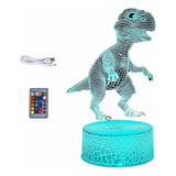 Aaa 3d Control Remoto Dinosaurio Rgb Luz De Noche Led