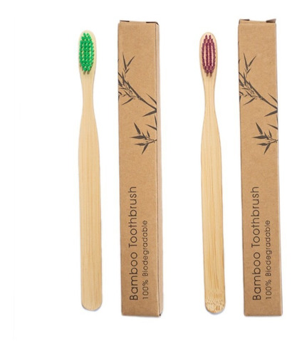 Cepillo De Dientes De Bambu Medio Adulto 1 Uni Biodegradable