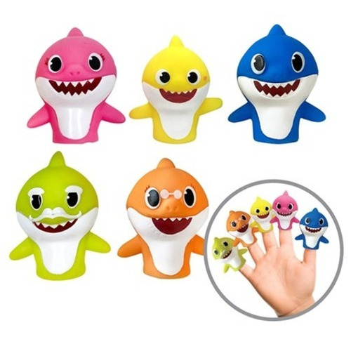Nickelodeon Baby Shark 5 Finger Puppets Marionetas Bath Toys