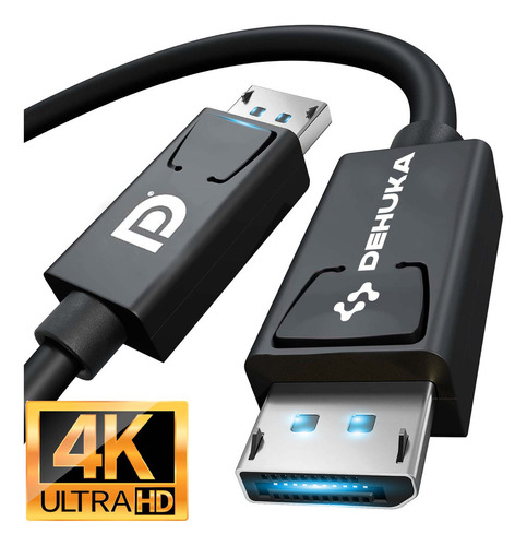 Cable Dehuka Displayport A Displayport 4k 1.8 Metros Compatible Notebooks Laptops Pc Computadoras Proyectores