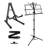 Kit De Accesorios De Guitarra, Incluye Soporte Plegable Para