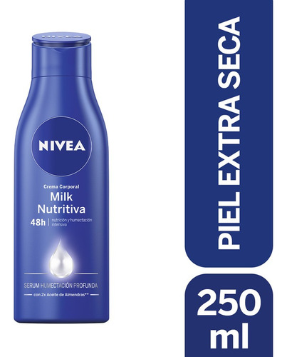 Crema Corporal Nivea Milk Nutritiva Piel Extra Seca 250ml