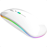 Mouse Wireless Recarregável Sem Fio Com Led E Carregador Usb