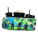 Almofada Com Bolso Porta Pipoca Balde + 2 Copos Fortnite 1