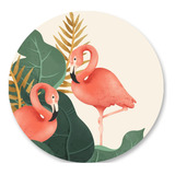 Painel Festa Redondo Em Tecido Flamingo - 1,50m C/ Elástico' Personagem Flamingo 03