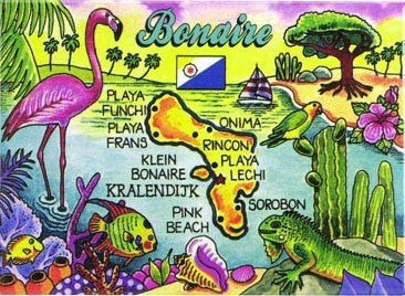 Imán Recuerdo Bonaire Caribe Mapa Frigorífico De Colector De