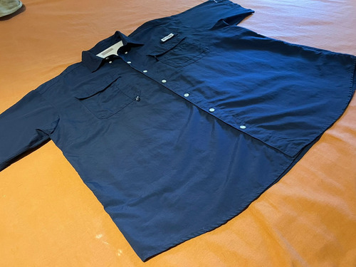 Camisa Columbia Azul Hombre Manga Corta - Talle X L 