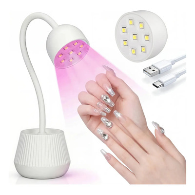 24w Recargable Lampara De Uñas Uv Profesional Secador Uñasdiseño De Brazo De Luz Ajustable De 360°adecuado Para Geles Base, Geles Color, Geles Ojos Gato O Geles De Extensión | Meses sin interés