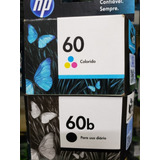 Kit Cartucho Hp 60b Preto + 60 Color 