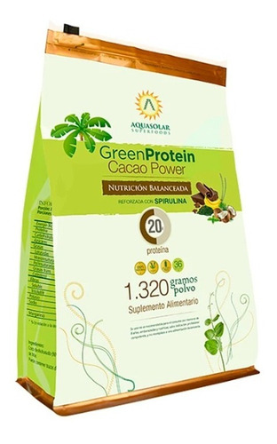 Suplemento En Polvo Aquasolar  Green Proteín Cacao Power Proteína