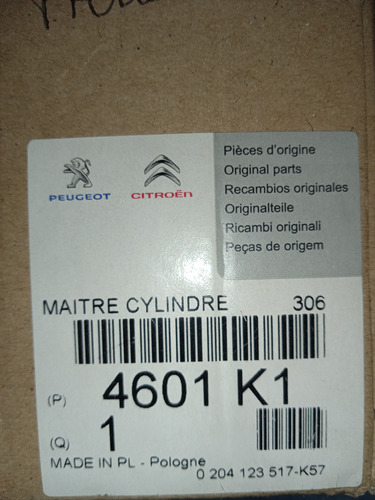 4601k1 Peugeot Citron Bomba Freno Original Partner Berlingo Foto 6