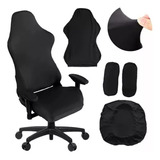 Funda Silla Gamer Forro Elástico, Set Completo Color Negro