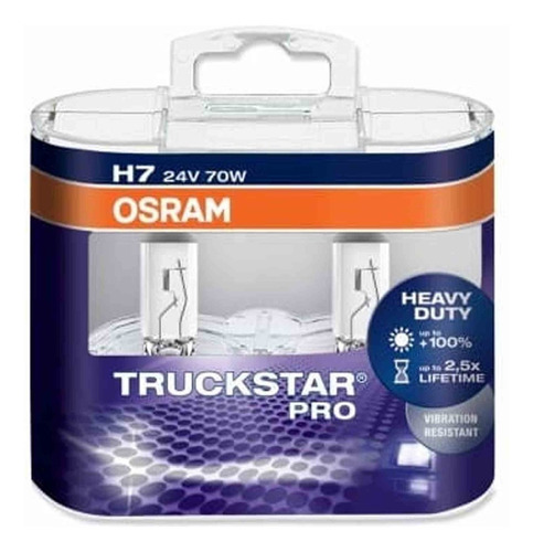 Kit 2 Lamparas H7 Osram Truckstar 24v 70w Camion 3200k