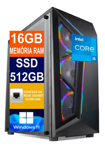 Pc Computador Cpu I5 10400 / Ssd 512gb M2, 16gb Memória Ddr4