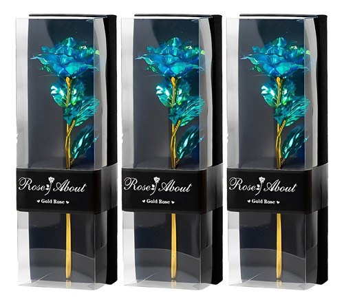 Pack 3 Rosa Eterna Flores Artificiales Por Mayor Ramo Flores