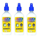 Kit Cola Branca Liquida Acrilex 37g Escolar Slime C/3