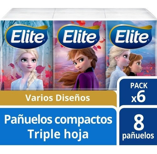 Pañuelos Elite Disney 6 Paq 8 Un Elite Disnet Elite En Plástico - Pack X 6 X 6 Unidades C/u