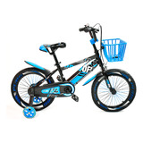 Bicicleta Infantil Azul R 16 Con Ruedas De Entrenamiento