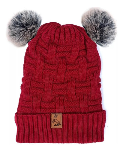 Gorro Térmico Doble Pompom Unisex Ropa Térmica Frío Invierno