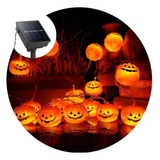 Guirnalda De Calabaza Para Halloween Solar Decorativa 20 Led