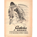 Cerveza Bavaria Costeña Antiguo Aviso Publicitario De 1950