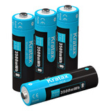 Kratax Baterias De Litio Aa Recargables De 1.5 V, Paquete De