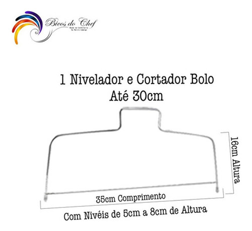 Cortador Nivelador Fatiador De Bolos Fios Duplo Confeitaria