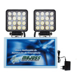 Mini Bloco Autônomo 2 Faróis 96w 8400 Lumens Com Bateria 7a