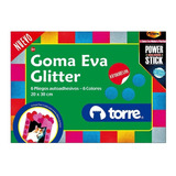 Carpeta Con Goma Eva Glitter Adh 6 Color 6 Laminas Torre