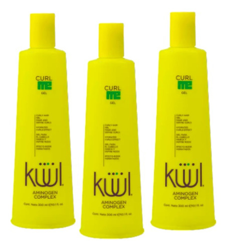 Gel Para Cabello Rizado Kuul 300ml 3pz