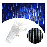 Meteoro Cascata Gelo C/8 Tubo Led Pisca Chuva Luz Natal 3m