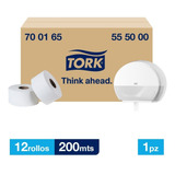 Tork Dispensador + Higienico Bobina Univ 12 Rollos / 200 Mts